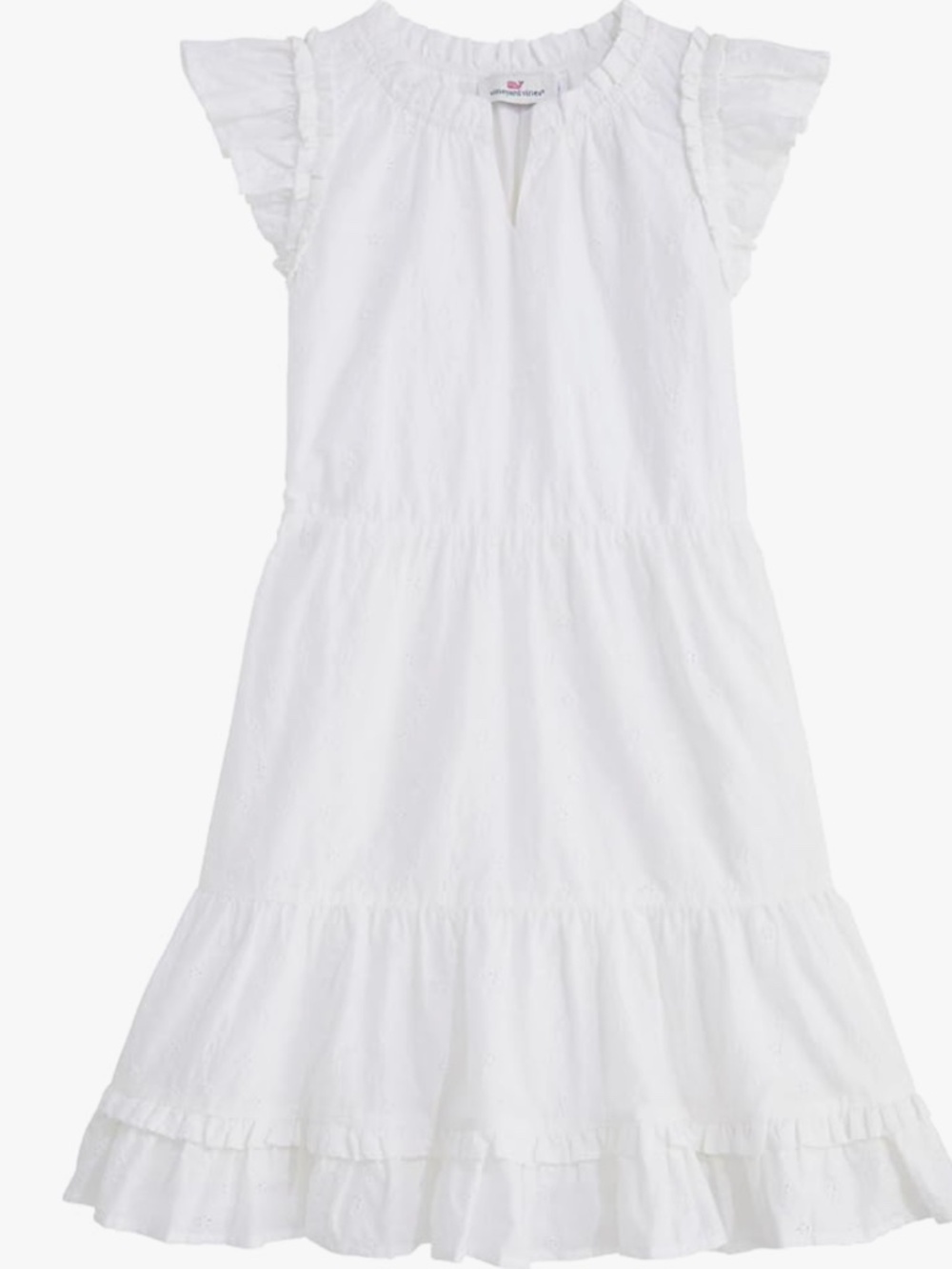 Vineyard Vines Girls' Piper Eyelet Tiered Dress white cap size 2t brand new